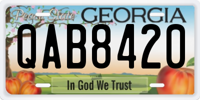 GA license plate QAB8420