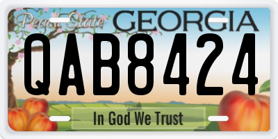 GA license plate QAB8424