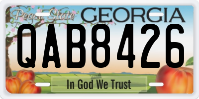GA license plate QAB8426
