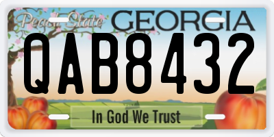 GA license plate QAB8432
