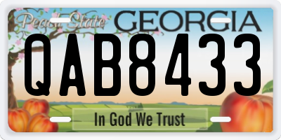 GA license plate QAB8433