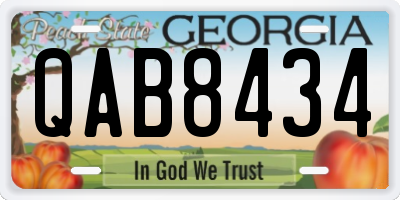 GA license plate QAB8434