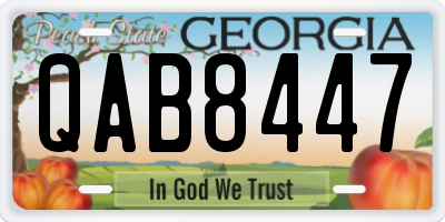 GA license plate QAB8447