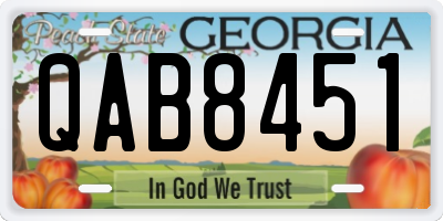GA license plate QAB8451