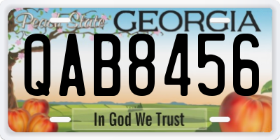 GA license plate QAB8456