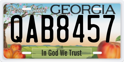 GA license plate QAB8457