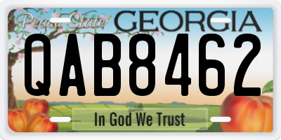 GA license plate QAB8462
