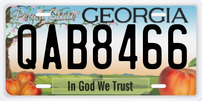 GA license plate QAB8466