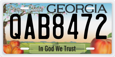 GA license plate QAB8472
