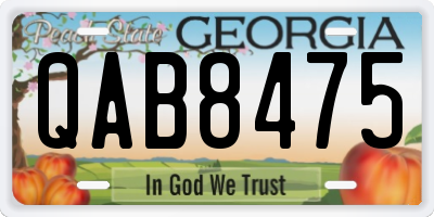 GA license plate QAB8475