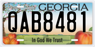 GA license plate QAB8481