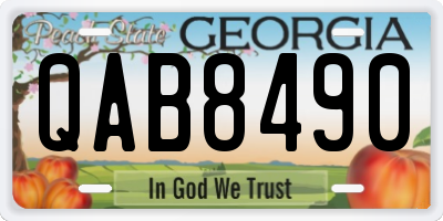 GA license plate QAB8490