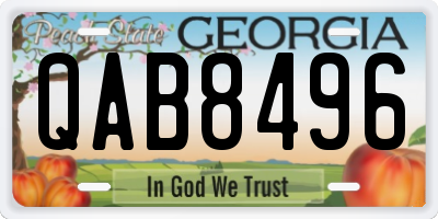 GA license plate QAB8496