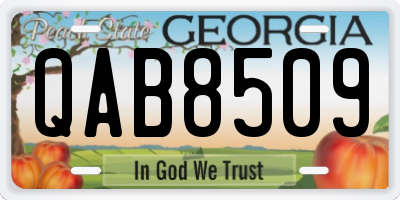 GA license plate QAB8509