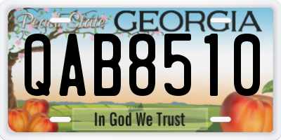 GA license plate QAB8510