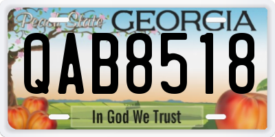 GA license plate QAB8518