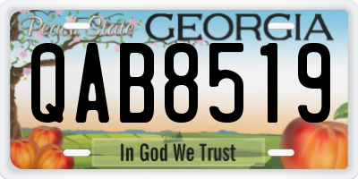 GA license plate QAB8519