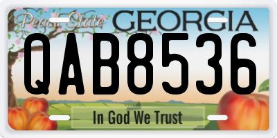 GA license plate QAB8536
