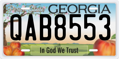 GA license plate QAB8553