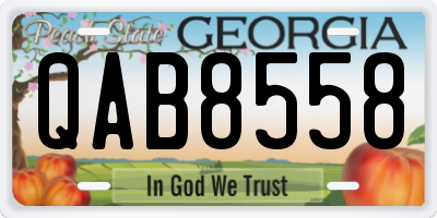 GA license plate QAB8558