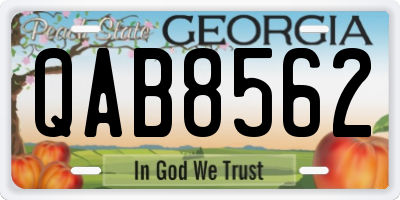 GA license plate QAB8562