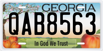 GA license plate QAB8563