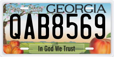 GA license plate QAB8569