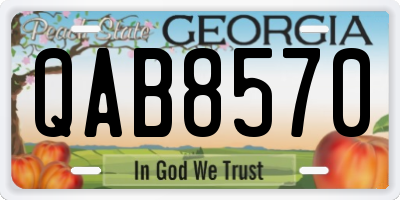 GA license plate QAB8570
