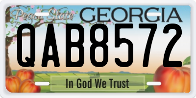 GA license plate QAB8572