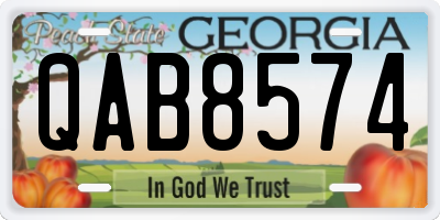 GA license plate QAB8574