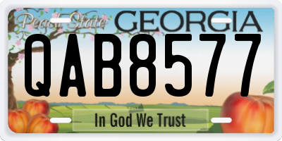 GA license plate QAB8577
