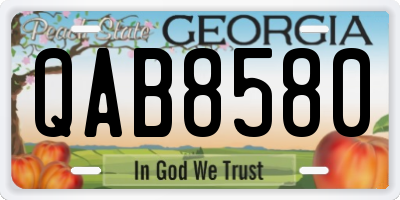 GA license plate QAB8580