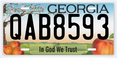 GA license plate QAB8593