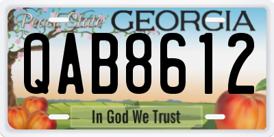 GA license plate QAB8612
