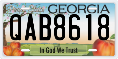GA license plate QAB8618