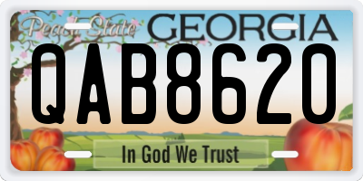 GA license plate QAB8620