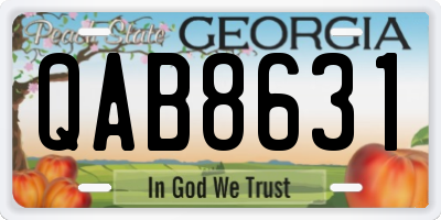 GA license plate QAB8631