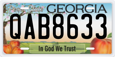 GA license plate QAB8633