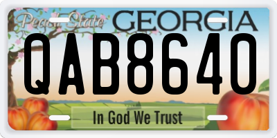 GA license plate QAB8640