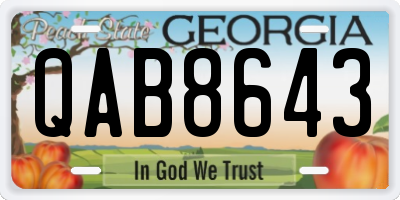 GA license plate QAB8643