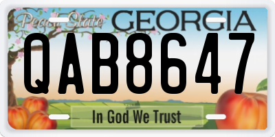 GA license plate QAB8647