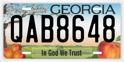 GA license plate QAB8648
