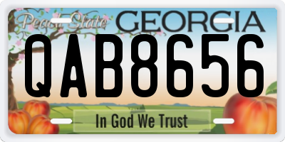 GA license plate QAB8656