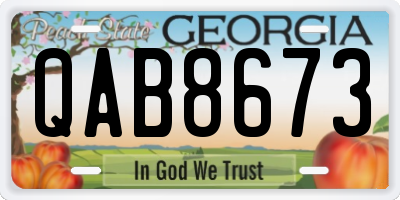 GA license plate QAB8673