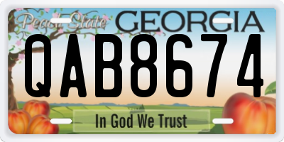 GA license plate QAB8674