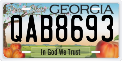GA license plate QAB8693
