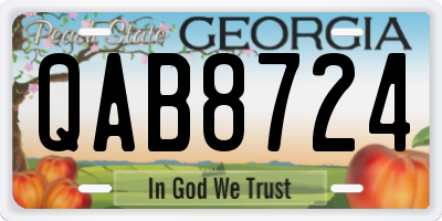 GA license plate QAB8724