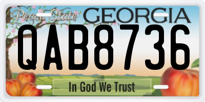 GA license plate QAB8736