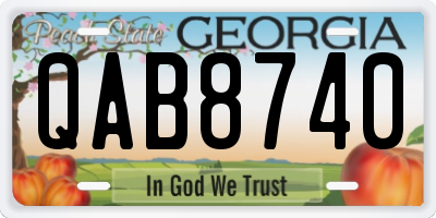GA license plate QAB8740