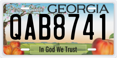 GA license plate QAB8741